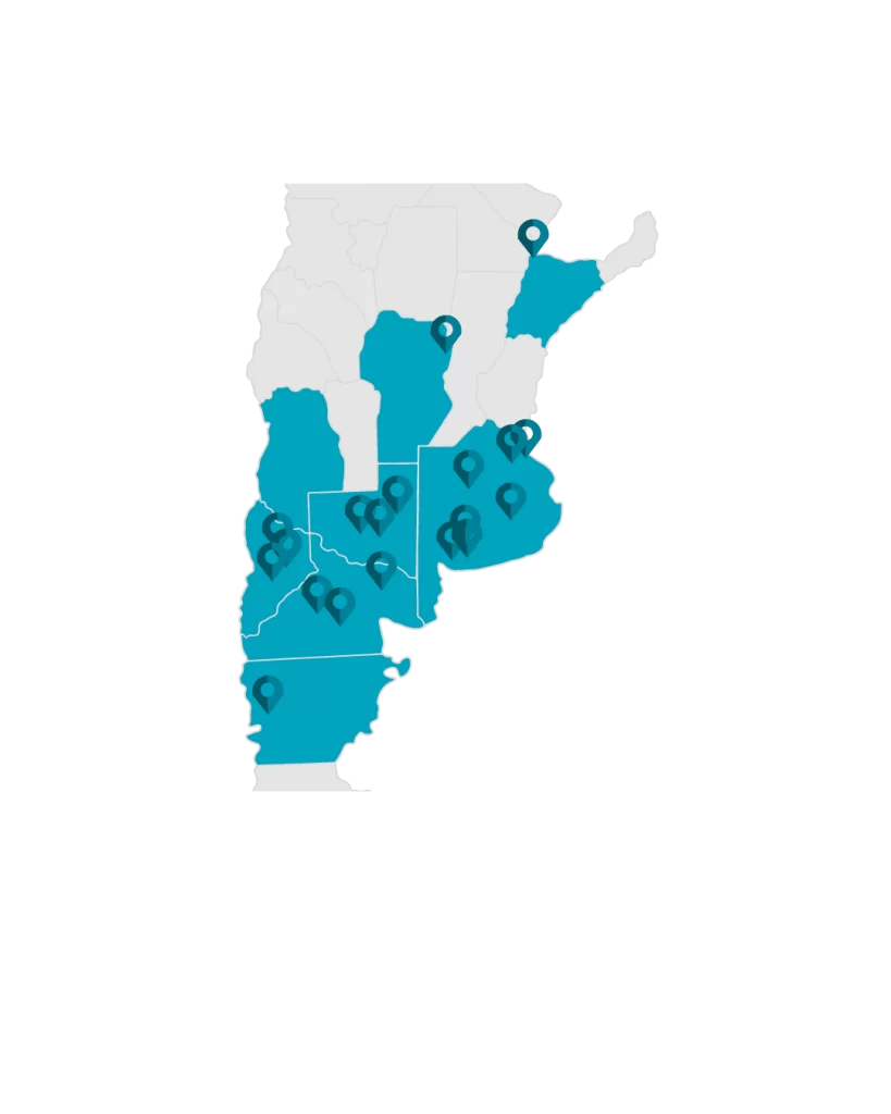mapa de localidades de nuestros clientes